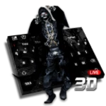 3d live skull & gun keyboard android application logo